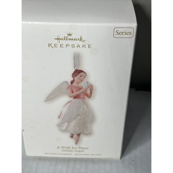 2008 Hallmark Keepsake Ornament Holiday Angels A Wish For Peace 3rd in Series - Picture 2 of 7